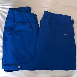 Two Elle Royal Blue Scrub Pants XS-Tall